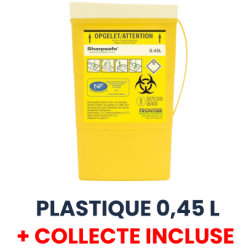 0,45 L Plastique Collecteur DASRI - Collecte incluse