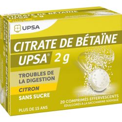 Citrate de bétaine au citron 20 comprimés effervescents