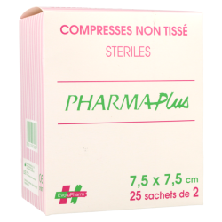 Compresses non tissé stériles 7,5x7,5 50 sachets de