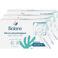 Pack Sérum physiologique dosettes NaCl Biolane x20