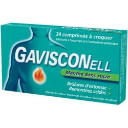 Gavisconell Menthe sans sucre brûlure d'estomac et remo