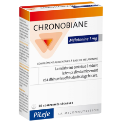 Complément Alimentaire Chronobiane Mélatonine 1mg Pileje -&#