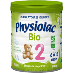 Physiolac Bio Lait de suite 2ème Age 800 g