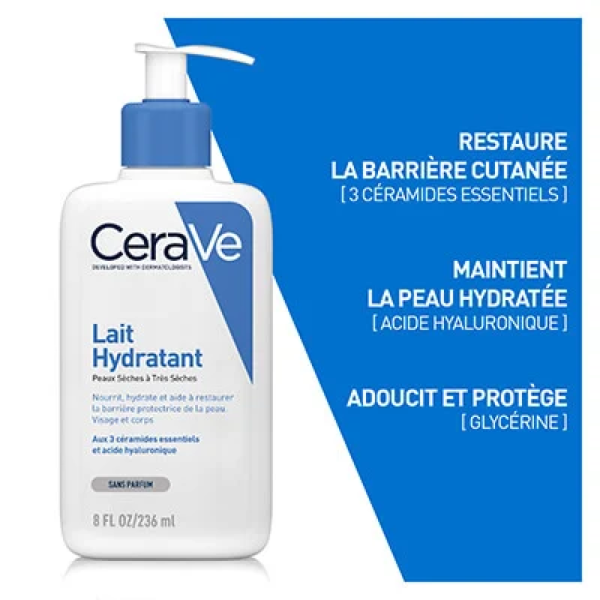 Lait hydratant peaux sèches à très sèches CeraVe 473ml