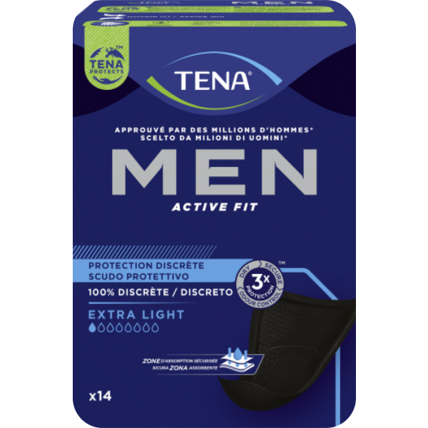 TENA MEN EXTRA LIGHT Protection discrète 1 GOUTTE (17x23 cm) x14