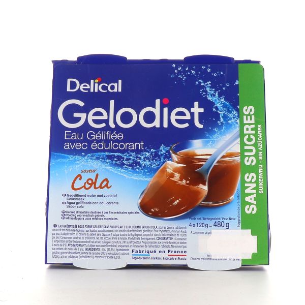 Eau gélifiée sans sucre Gelodiet Delical 4x120