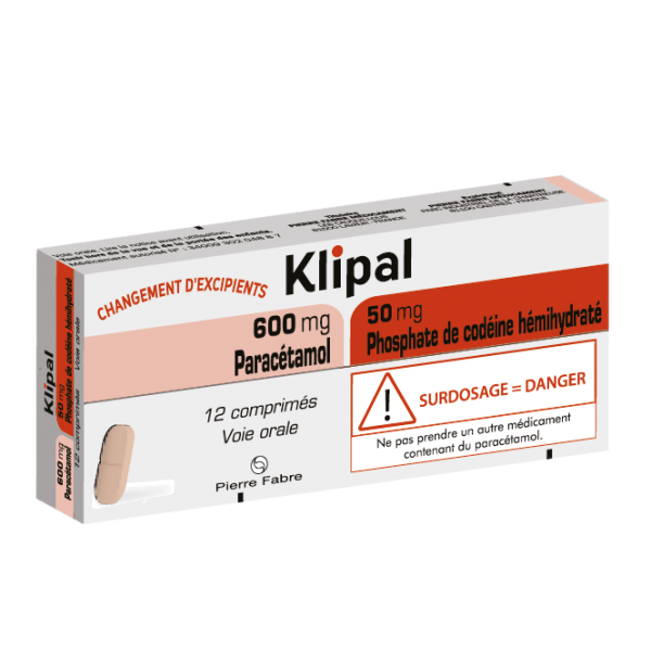 KLIPAL CODEI.600MG/50MG CPR 12