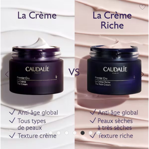 Crème Riche Premier Cru Caudalie Peaux Sèches 50 mL Anti-âge Global