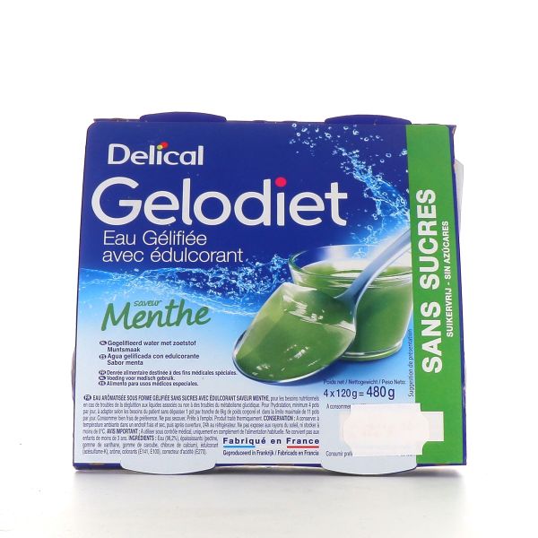 Eau gélifiée sans sucre Gelodiet Delical 4x120