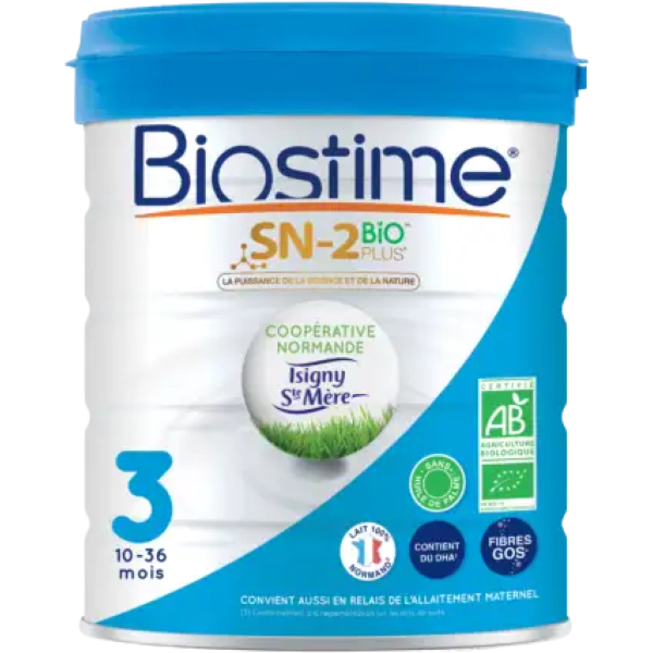 Lait Bio 3ème âge pour enfant 10-36 mois - Biostime - 800g