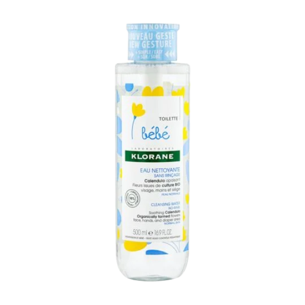 Eau nettoyante bébé sans rinçage Klorane 500ml