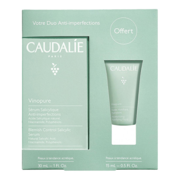 Duo Vinopure Imperfections Sérum + Matifiant Offert Caudalie