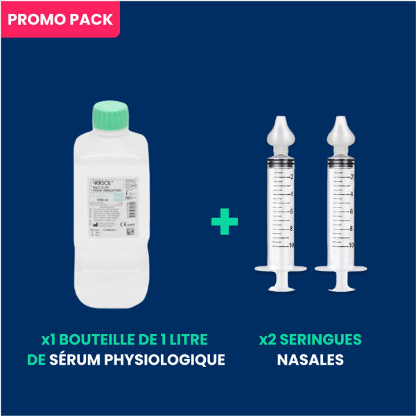 Pack Versol bouteille Sérum Physiologique NaCl Seringues nasales