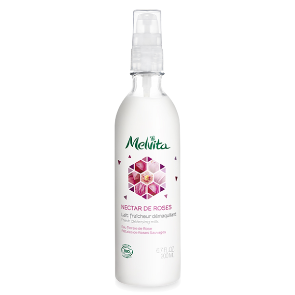 Nectar de Roses Lait Fraîcheur Démaquillant Bio Melvita - Flacon de 200ml