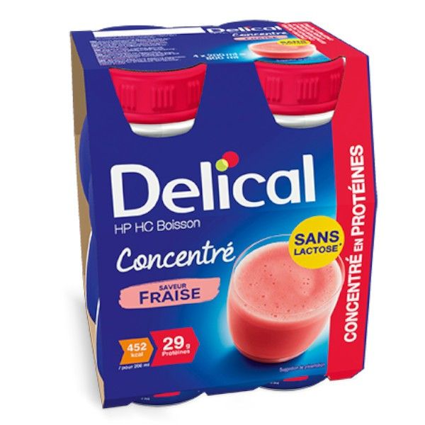 Boisson Concentrée en protéines sans lactose 4x200 ml Delical