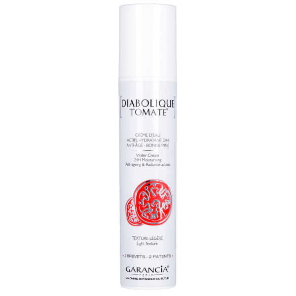 Diabolique Tomate Crème d'eau Hydratante 24H, Anti-âge, Bonne mine, Garancia - Flacon de 30ml