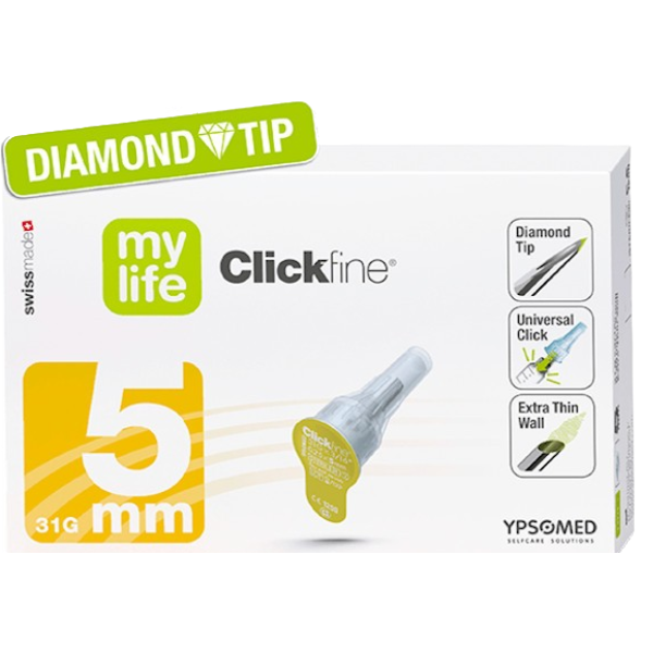 Mylife Clickfine DiamondTip Aiguilles pour stylo Ypsomed