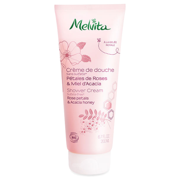 Crème de Douche Pétales de Roses & Miel d'Acacia Bio Melvita - Tube de 200ml