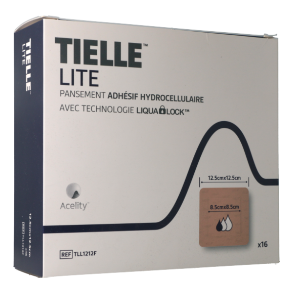 Tielle Lite 12,5x12,5 (x16) - Pansement Hydrocellulaire Adhésif