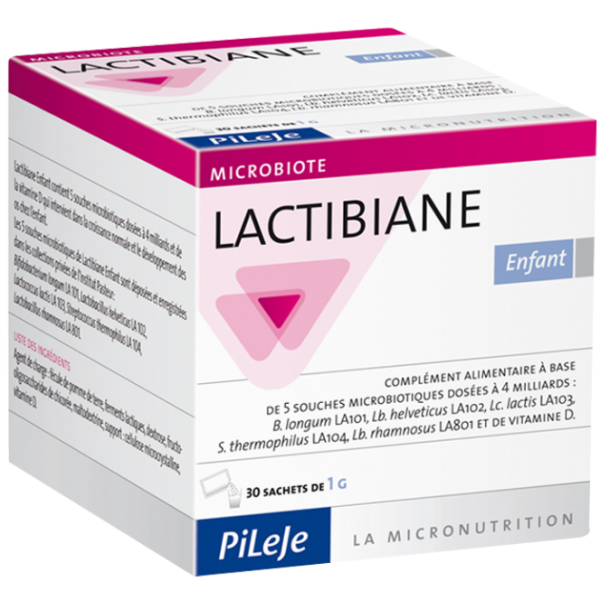 Complément Alimentaire Microbiote Lactibiane Enfant Pileje - 30 Sachets de 1g