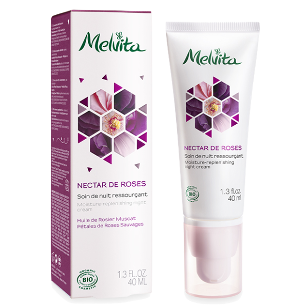 Nectar de Roses Soin de Nuit Ressourçant Bio Melvita - Tube 40ml