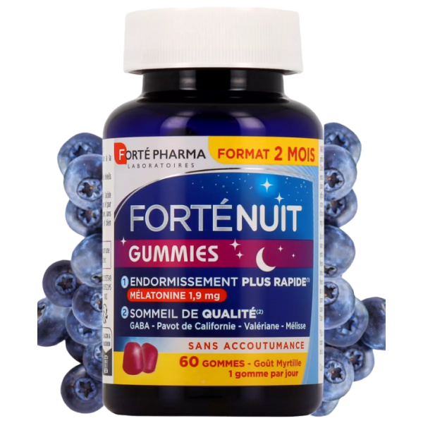 Forténuit gummies sommeil réparateur goût myrtille 60x