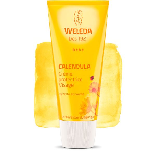 Crème Protectrice Visage au Calendula Weleda Bébé - Tube de 50ml