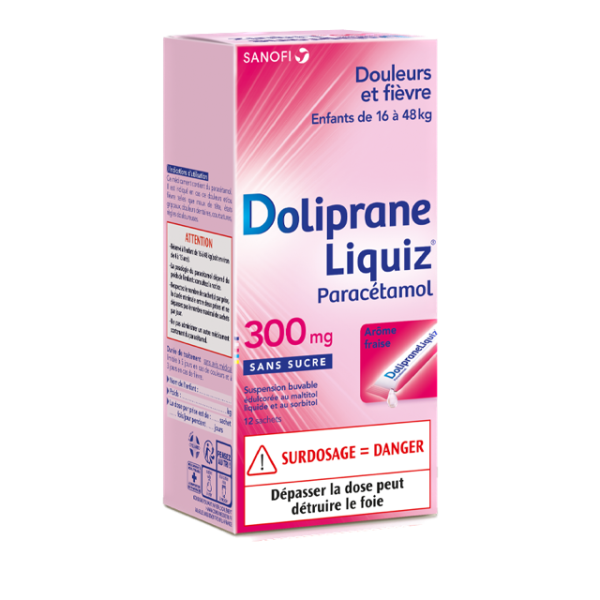 DOLIPRANELIQUIZ 300 mg, suspension buvable en sachet