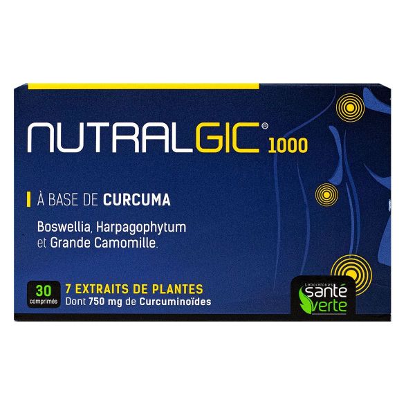 Nutralgic Plantes d'origine naturelle Curcuma et 6 autres plantes Santé Verte