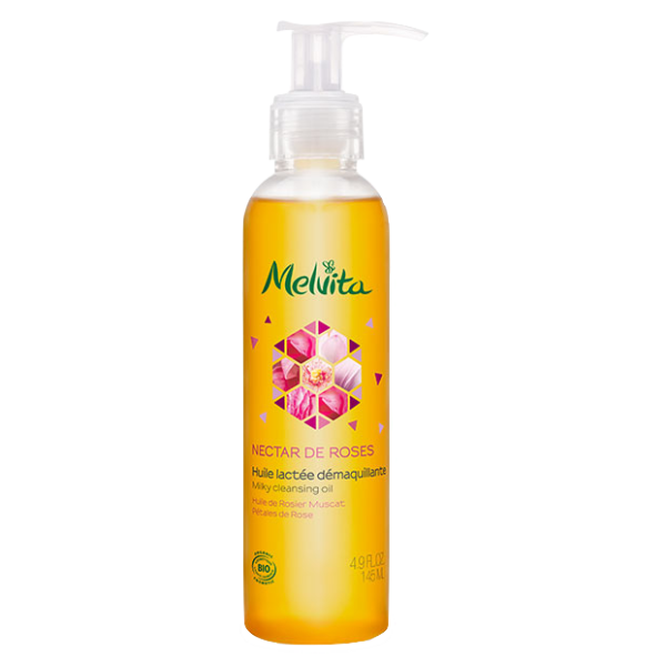 Nectar de Roses Huile Lactée Démaquillante Bio Melvita - Flacon 145ml