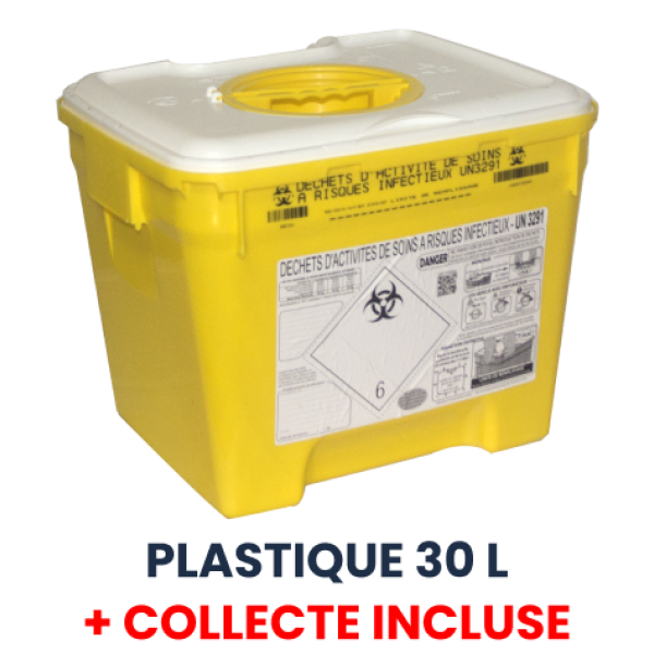 30 L Plastique Collecteur DASRI - Collecte incluse