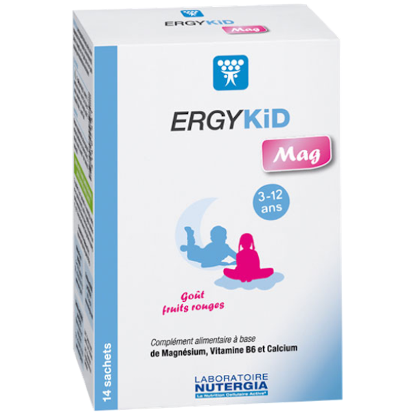 ErgyKid Mag Complément Alimentaire Nutergia - 14 Sachets - Goût Fruits Rouges