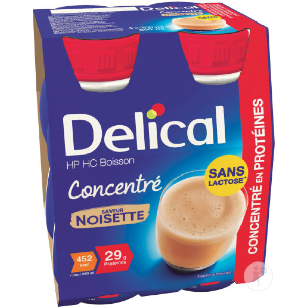 Boisson Concentrée en protéines sans lactose 4x200 ml Delical