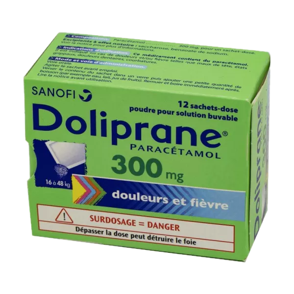 DOLIPRANE 300MG PDR SACH 12