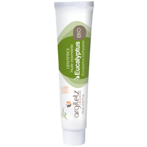 Dentifrice Bio Huile Essentielle Eucalyptus Argile Verte Argiletz - Tube de 75ml