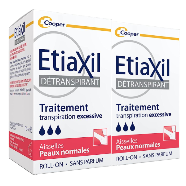 Lot de 2 Détranspirant Roll On Etiaxil