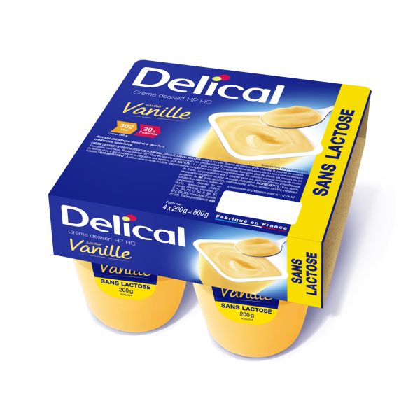 Crème dessert Delical sans lactose 4x200g