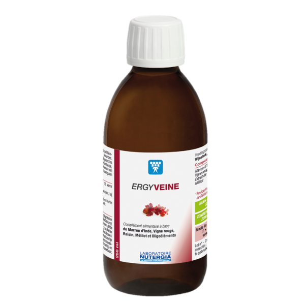 Ergyveine Tonifiant vasculaire Veinotonique Nutergia - Flacon de 250 mL