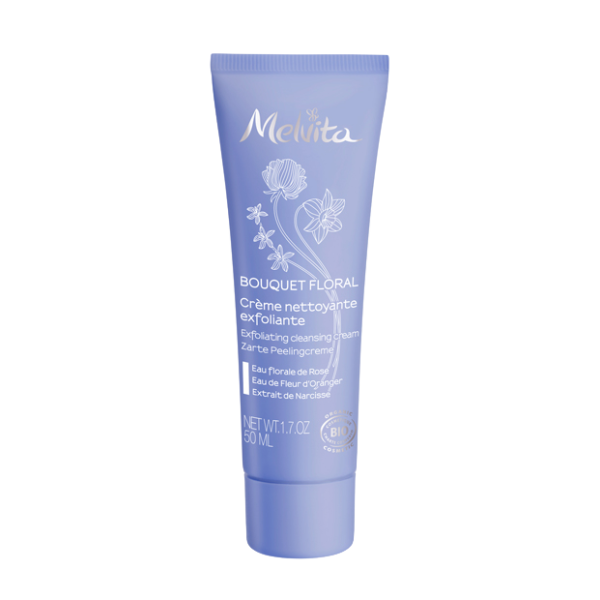 Bouquet Floral Crème Nettoyante Exfoliante Bio Melvita - Flacon de 50ml