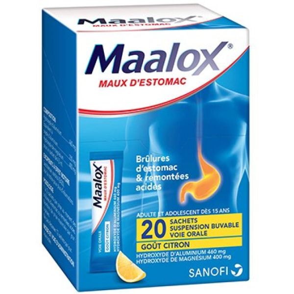 Maalox maux d'estomac citron sachet