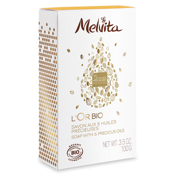 L'Or Bio Savon 5 Huiles Précieuses Bio Melvita - Savon de 100g