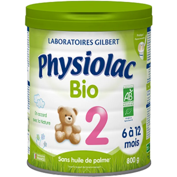 Physiolac Bio Lait de suite 2ème Age 800 g