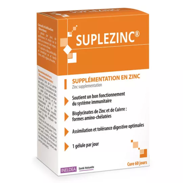 Suplezinc Supplementation Zinc 60 Gélules