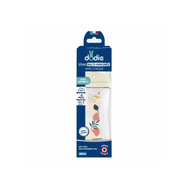 Biberon Tétine Multi-Perforée Anti-Colique +6m Débit 3 Dodie