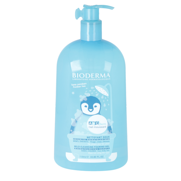 ABCDerm Gel Moussant Nettoyant Doux Bébé & Enfants Bioderma - Flacon pompe de 1L