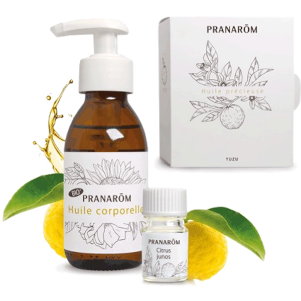 Coffret Huile Précieuse Yuzu Pranarôm - Huile Corporelle + Huile Essentielle